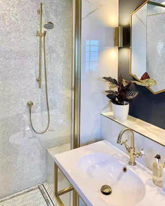 Gạch khảm xà cừ hình quạt siêu trắng cho dự án tường sang trọng - Product Image 3