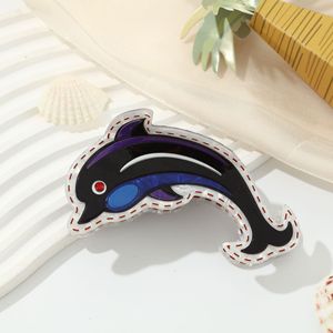 Pince à cheveux en acétate, design animalier mignon et simple, motifs tortue verte, pieuvre, dauphin, requin, thème océan - Product Image 5