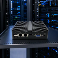PC Industrial YCT sin Ventilador, PC Integrado en Caja, Doble LAN, HDMI, VGA, 6 Puertos Seriales, Soporte para Riel DIN, para Sistema de Seguridad NVR