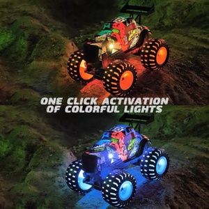 Nouveau produit : Voiture RC 4x4 tout-terrain 1/16 avec lumières LED colorées, véhicule télécommandé translucide - Product Image 3