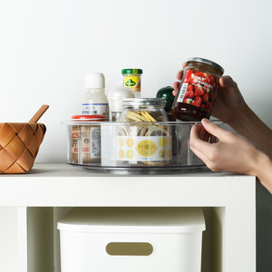Promotion : Plateau tournant transparent antidérapant à un niveau avec compartiments, rotatif à 360 degrés, pour épices de cuisine - Product Image 5