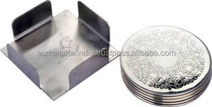 Posavasos de Metal con Forma Cuadrada, Soporte con Cuello Redondo, Posavasos de Trabajo Grabado, Decoración del Hogar, Cocina, Suministros de Accesorios de Mesa - Product Image 3