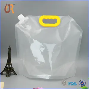 5L açık acil İçecek su tankı depolama çanta şeffaf stand up plastik emzik torbalar