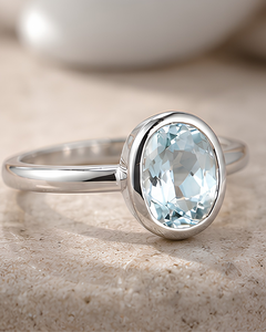 1.50 CT Oval Cut Moissanite Bezel Set Rhodium Plated White Gold Unisex Classic Gemstone Engagement <b>Ring</b> - Product Image 1
