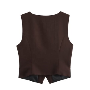 Nuovo Completo da Donna con Gilet Scollo a V Monopetto, Cintura in Vita e Pantaloni a Gamba Larga - Product Image 3