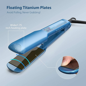 Chuyên Nghiệp Biểu Tượng Tùy Chỉnh 1.75 Inch Titan Tấm Tóc Sắt 2 1 Gốm Tourmaline Ion Phẳng Sắt 480F Cho RV Khách Sạn Sử Dụng - Product Image 2