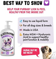 Glucosamine liquide pour chiens, saveur bacon, chondroïtine, MSM, acide hyaluronique, complément K9, formule pour les articulations de la hanche, mobilité articulaire avancée