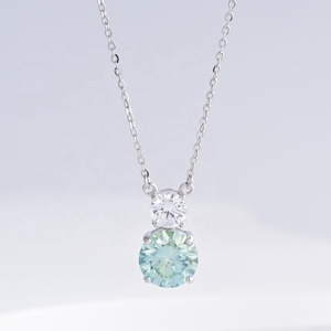 Collares de verano de plata 925 de alta calidad con piedra amarilla, colgante redondo de circonita cúbica con piedra de nacimiento colorida para niñas - Product Image 4
