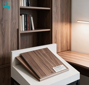 Glas-Walnuss-<span class=keywords><strong>Schatt</strong></span>-Walnuss-Melamin-laminierte MDF-Platten, dekorative Holzpaneele für Waschtischunterschränke, Innentüren, Schreibtische - Product Image 3