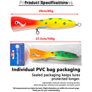 Handmade Solid Wood Grouper Lure 85g 20cm <b>Floating</b> Surface Type Topwater Bait For Saltwater <b>Fishing</b> - Product Image 5
