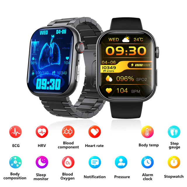 Wholesale Smart Health Watch for Men Women Full Touchscreen IPS Display IP67 Sleep Tracker Heart Rate ECG SOS Sports Fitness