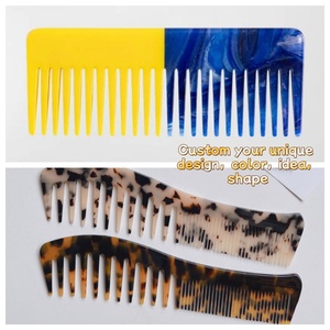 Nouvelle conception, 2 couleurs, peigne à cheveux en acétate écologique à double usage, 4 mm, deux en un, certifié CE RoHS, pour femmes et filles - Product Image 1
