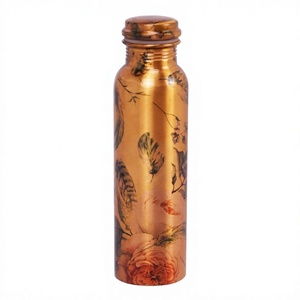 Handcrafted Stylish Copper Bottle with Leak-Proof Lid Metal <b>Drinkware</b> for Daily Hydration Health Benefits By Axiom Home Accents - Product Image 1