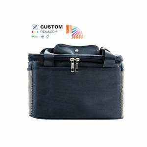 Collapsible Cooler Bag Insulated Leakproof Soft Mesh Sided 2 Pockets Portable Flat Pack Cooler Bag for Lunch Shopping Camping - Product Image 1