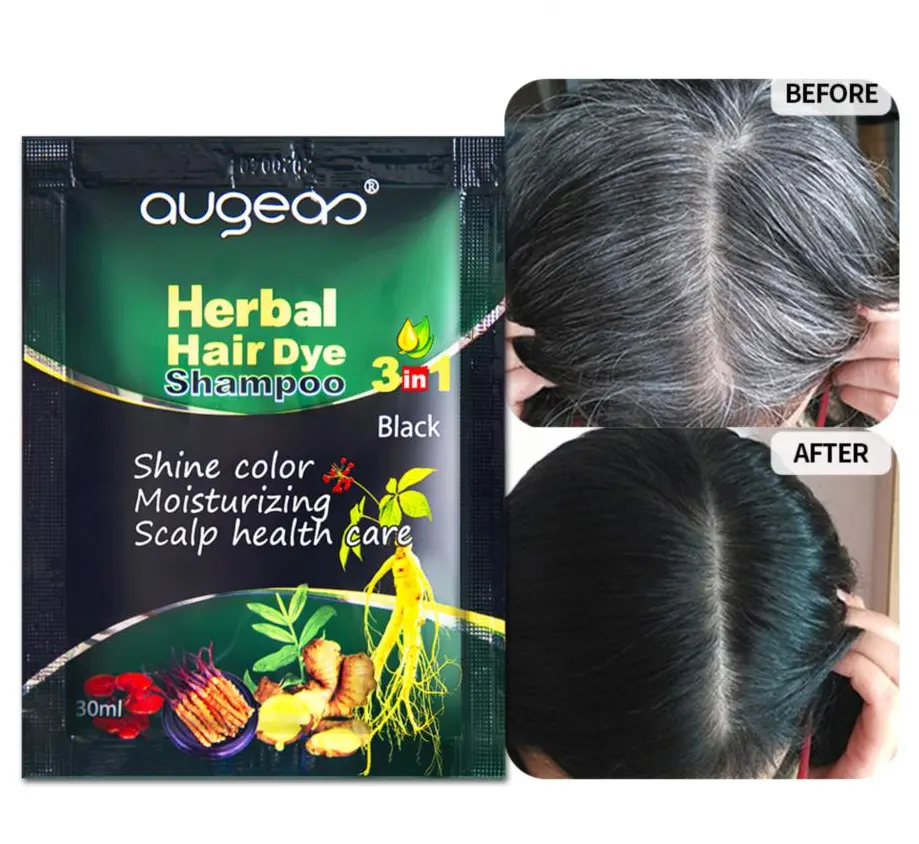 Guangzhou Meidu Fabriek Thailand 30Ml Groothandel Natuurlijke Kleuring Cover Grijs Haar Bruin Zwart Kleur Haarverf Shampoo In Haar dye