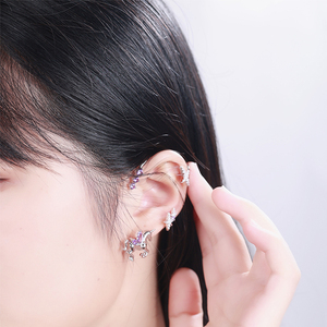 Set di gioielli di moda esagerazione della personalità senza foro per l'orecchio Design unicorno orecchio appeso dolce sposa - Product Image 5