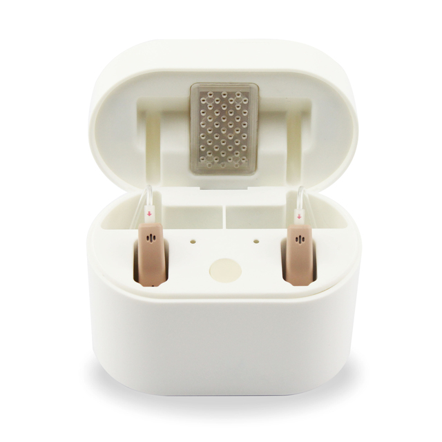 Digital Bte Rechargeable Hearing Aids 16 Channels Echo Ric Model with Wireless Connectivity 18H Hearing Time for Elderly Retone