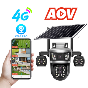 Real Wifi Four Lens 8XZoom PTZ 4G Sim <b>Card</b> Camera Outdoor 8K UHD 4Screen IP Network Security Solar Surveillance Wireless Cameras - Product Image 4