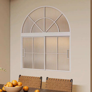Portes patio battantes de style français pour cafés et restaurants ; Fenêtres à battants en alliage d'aluminium cintrées et courbées, style vintage, insonorisées - Product Image 3