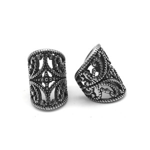 Pendientes de moda yunnique, diseño geométrico de plata tibetana con patrón retro hueco para parejas - Product Image 1