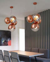 XZ 4 Lumière Coloré Globe Hôtel Salon Cuisine En Laiton Led Pendentif Lumière Conception Suspension Lustre pour Salle À Manger