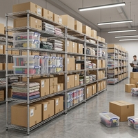 Étagère de rangement en métal chromé robuste à 5 niveaux réglables pour entrepôt, garage, magasin de vêtements, organisateur