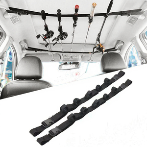 2pcs Set Nylon Car Fishing Rod Carrier Heavy Duty Réglable Fishing Pole Strap New Condition - Product Image 3