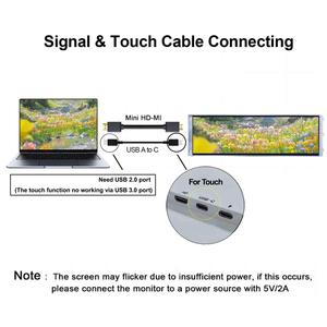 Écran secondaire VSDISPLAY IPS étiré, écran LCD 14,5 pouces 2560x720, moniteurs tactiles pour la surveillance de la température du processeur du boîtier PC Y70 - Product Image 6