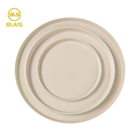 Nouvel ensemble d'assiettes à dîner en céramique et porcelaine de 6 à 12 pouces, violet, design moderne haut de gamme, passe au lave-vaisselle, pour la restauration, les hôtels et les restaurants