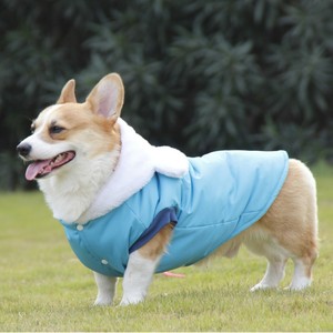Abrigo de invierno para perros de razas grandes, ropa cálida acolchada de algodón, azul y amarillo, para Golden Retriever, Labrador, Corgi - Product Image 3