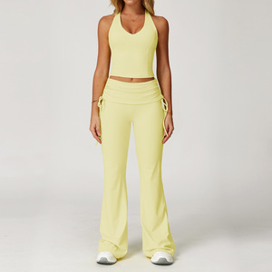 Ensemble de yoga confortable et léger, dos nageur, taille haute pliée, tenue de fitness, ensemble de sport pour femmes, ensemble de course à pied - Product Image 4