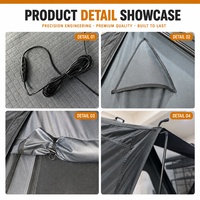 Tente de toit rigide en aluminium, triangle, 18 cm de hauteur, 150 cm de hauteur totale, 68,5 kg, légère, étanche, pour overlanding