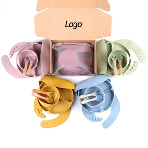 Cadeau personnalisé pour nouveau-né : Cuillère d'apprentissage pour enfant, Bavoir, Tasse à collation, Tasse à bec, Assiette à ventouse, Bol, en silicone à <span class=keywords><strong>motif</strong></span> de dessin animé, compatible lave-vaisselle - Product Image 6