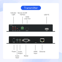 Ekstensi USB KVM HDMI 120M 4K, kualitas tinggi Extender RJ45 CAT5e/6 kabel HDMI KVM melalui IP Extender