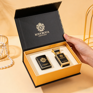 Flacon <span class=keywords><strong>de</strong></span> parfum <span class=keywords><strong>de</strong></span> luxe <span class=keywords><strong>de</strong></span> 100 ml avec boîte d'emballage, en carton rigide personnalisé, avec rabat, noir mat - Product Image 1