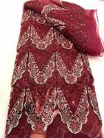 Tissu brodé de fleurs en relief 3D avec perles pour robes de mariée et robes de soirée - Robes de mariée et tenues de soirée