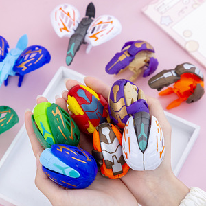 Dinosaure Figurines Party Favor Préscolaire Déformation Dinosaure Robot Transformant Jouets 2 <span class=keywords><strong>en</strong></span> 1 Transformé <span class=keywords><strong>Oeufs</strong></span> De Dinosaure - Product Image 4