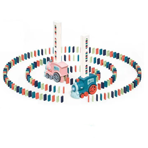 Nouveauté, ensemble de jouets éducatifs <span class=keywords><strong>Domino</strong></span> Train automatique <span class=keywords><strong>électrique</strong></span>, jouet voiture pour enfants avec musique sonore - Product Image 1