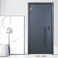 Porte de sécurité en métal minimaliste moderne Mexin - Porte d'entrée simple pour villa - Anti-effraction - Classe A - Porte d'entrée double pour maison