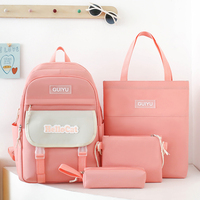 Ransel sekolah murid modis, tas empat potong Set dalam gaya Korea anti air kapasitas besar grosir