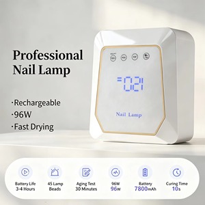 Lampe à ongles UV LED sans fil rechargeable 96W, séchage rapide du vernis gel, portable, professionnelle, pour manucure et pédicure, lumière de salon - Product Image 6
