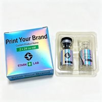 Autocollants holographiques empilables pour peptides, étiquettes de flacons imperméables de qualité supérieure et boîtes de présentation assorties