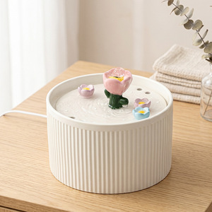 Distributeur d'eau en céramique pour chiens et chats, distributeur d'eau rond détachable à température constante pour animaux de compagnie - Product Image 3