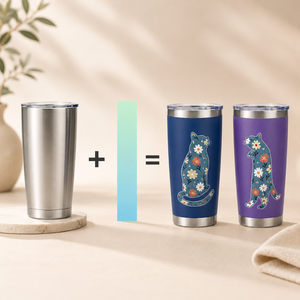 แก้วเก็บความร้อนสุญญากาศสองชั้น สแตนเลสสตีล ลายสุนัขและแมว พร้อมฝาใส - Product Image 6