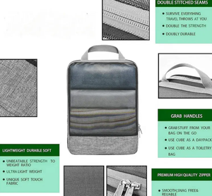 4 पीसी पोर्टेबल ट्रैवल आयोजक सेट यूनिसेक्स फैशनेबल संपीड़न पैकिंग क्यूब्स वाटरप्रूफ पॉलिएस्टर सामान भंडारण टिकाऊ - Product Image 4