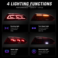 Nouvel ensemble de feux arrière à LED rouges BK pour Golf 7 et B8 2013-2020, clignotants séquentiels, Plug & Play