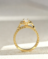 Bague de mariage unisexe en or 18 carats, style nordique royal vintage gravé, diamant de laboratoire CVD HPHT taille marquise 1 carat, certificat IGI, OEM ODM