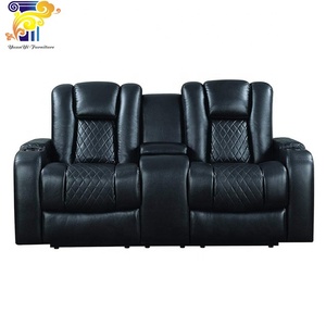 أريكة مسرح منزلي فاخرة عالية الجودة من الجلد الحقيقي مع وحدة تحكم ومسند رأس قابل للتعديل - Product Image 5