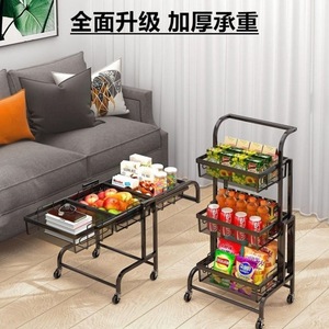 Foldable Multi Layer Storage Cart With Wheels For Indoor Outdoor Use 3 Tier Trolley Rack For Living Room Balcony Plant Snack - Product Image 5