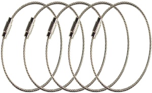 Attaches à bagages en acier inoxydable robustes, boucles pour étiquettes, porte-étiquettes, fils de 1,5 mm, porte-clés, câbles de 4 pouces - Product Image 4